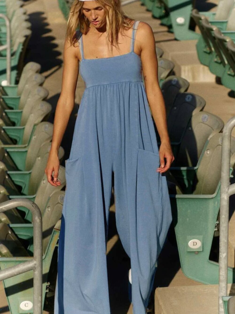 Free People Movement Hot Shot Strappy Onesie in Blue Ash